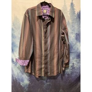 J. Garcia‎ Men's Long Sleeve Multi Colored Striped Shirt Size 2XLT